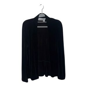 Chico’s Travelers Women’s Sz 1 Black Open Classic Cardigan Lightweight Work